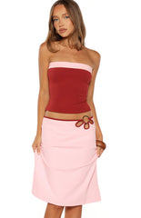 Orlanda Pink Strapless Contrast Top - PRE ORDER