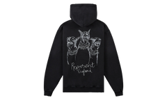 Hand Drawn Thoroughbred Dogs Hoodie "Aged Black" MLM100556 03
