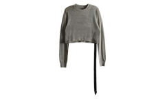 Long-Sleeve Cropped Small Level T-Shirt WMNS "Melange Grey" DS02E7200 JGM 178