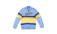 MLB Front Stripe Full Zip Sweater "Milwaukee Brewers - Light Blue" SWTRAJ18024 MBRLTBL