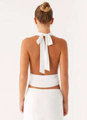 Ashi Cowl Top - White