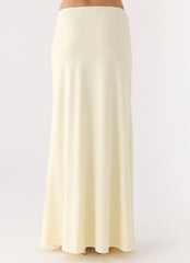 Like A Flower Maxi Skirt - Lemon Yellow