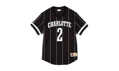 NBA Larry Johnson Name & Number Mesh Crewneck Shirt "Charlotte Hornets - Black" BA8X4G CHO K KVP