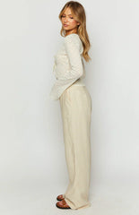 Cabo Cream Linen Blend Pants