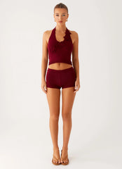 Miffy Mini Shorts - Maroon