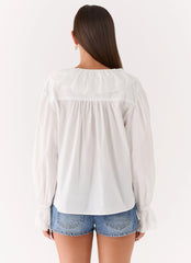 Verrin Cotton Blouse - White