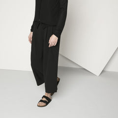 Arizona Suede Leather Soft Footbed Sandal in Black