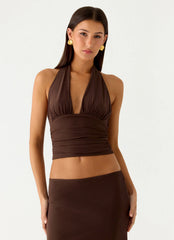 Kerrie Halter Top - Chocolate