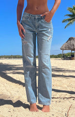 Hazy Low Waist Blue Denim Jeans