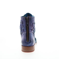 Bed Stu Loretta F328030 Womens Blue Leather Zipper Casual Dress Boots