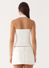 Sean Low Rise Denim Mini Skirt - White