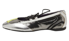 D-Mile Lace Up Ballerina WMNS "Silver" Y03856 P7472 H7591