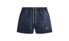 Checkered Satin Collins Short "Nocturnal" KHM070002 413