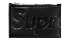 Leather Zip Card Holder "FW25 - Black" SU27093