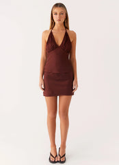 Mabel Halter Top - Chocolate