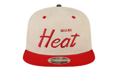 9FIFTY NBA MIAMI HEAT SNAPBACK HAT "ERIC EMANUEL - Cream/ Red" EE436