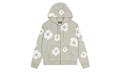 Cotton Wreath Zip Up Hooded Sweatshirt "Grey" DT373