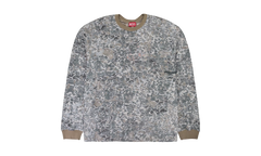 CAMO BURN OUT PRINT LONG SLEEVE T-SHIRT "Beige" A146010HNAS9DBA